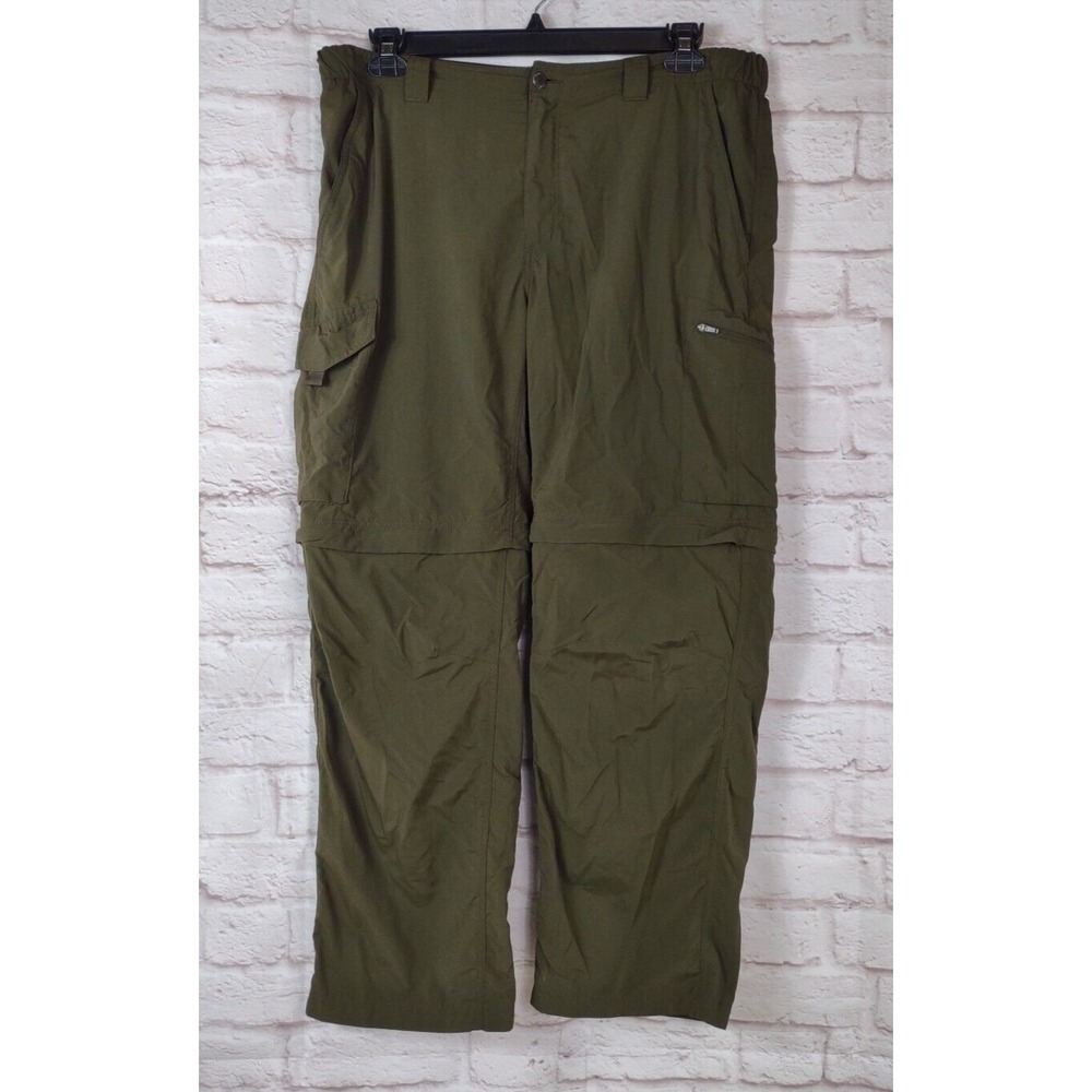 Columbia Convertible Cargo Pants Mens Size Large 38x30 Khaki GRT Hiking Nylon